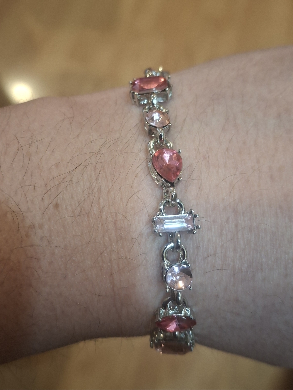 Pink Rhinestone Bracelet - Picture 6 of 7